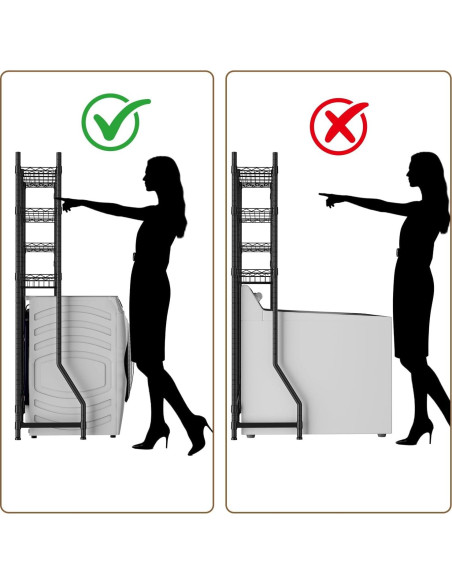 Estante sobre lavadora Golpart 2 niveles ajustable negro