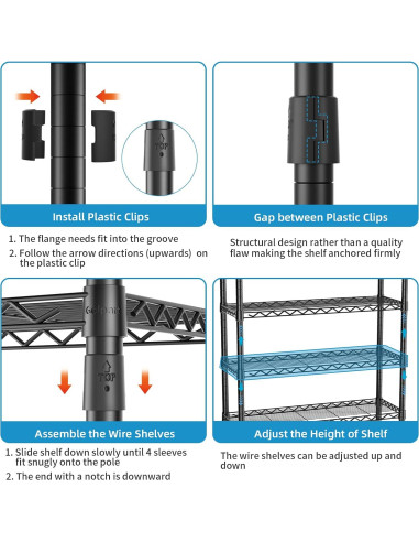 Estante sobre lavadora Golpart 2 niveles ajustable negro