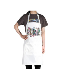 Delantal de enfermera BWWKTOP con bolsillos 49x68 cm