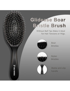 Cepillo Desenredador EAGLE FORTRESS con Cerdas de Jabalí y Nylon - Negro 2