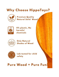 Sonajero de Madera Montessori HippoToys 16.99x5.99cm 2