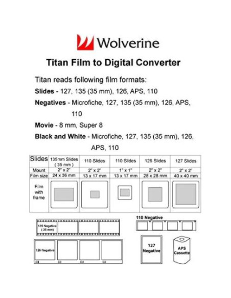 Escáner de Diapositivas Wolverine Titan 8-en-1 20MP HDMI