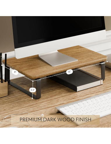 Soporte de Madera para Monitor KIBAGA 38.1x22.9x8.9 cm