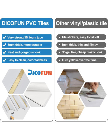Azulejos DICOFUN PVC 30.48x30.48cm Blanco Mármol Look