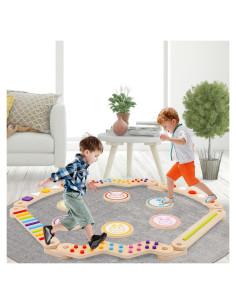 Viga de Equilibrio de Madera Forroby con 6 Tablas para Niños