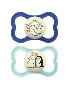 Chupetes MAM Supreme Night 2 Unidades 16+ Meses Brillan en Oscuridad