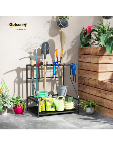 Organizador de Herramientas de Jardín Outsunny 3 Niveles Azul