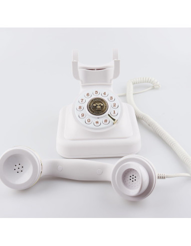 Teléfono de Disco Vintage SIXDEFLY Negro 1960 con Cable