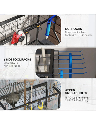 Organizador de Herramientas de Jardín Outsunny 3 Niveles Azul