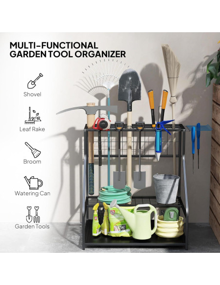 Organizador de Herramientas de Jardín Outsunny 3 Niveles Azul