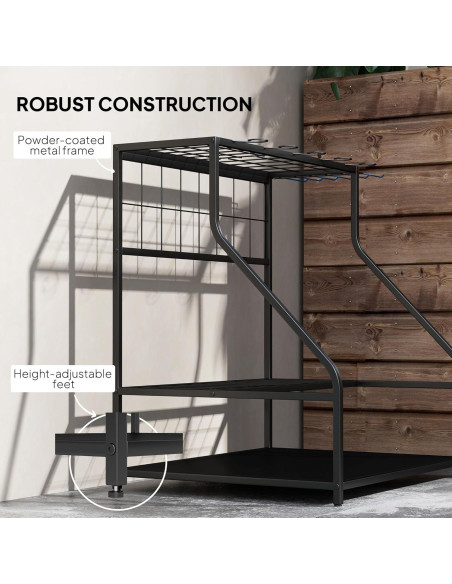 Organizador de Herramientas de Jardín Outsunny 3 Niveles Azul