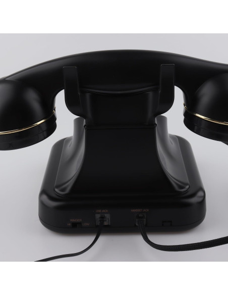 Teléfono de Disco Vintage SIXDEFLY Negro 1960 con Cable