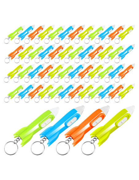 100 Llavero Linterna Cohete Haconba 6.7 cm 4 Colores