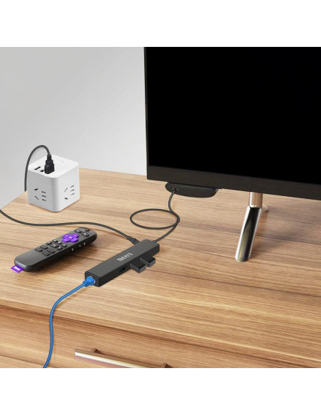 Adaptador Ethernet Smays para Android TV 4K - Hub USB 3 Puertos