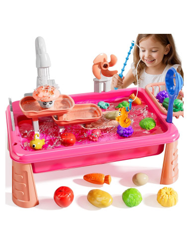 Juguete de Fregadero de Agua Eléctrico NIPLOOOW - Rosa