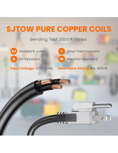 Carrete de Cable Eléctrico Retráctil Giraffe Tools 15m 12AWG