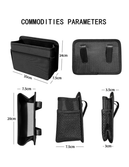 Basurero de coche AOWIS beige plegable con bolsa y bolsillos Basurero de coche AOWIS beige plegable con bolsa y bolsillos