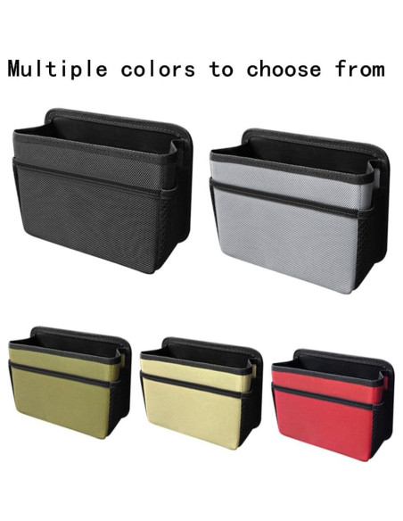 Basurero de coche AOWIS beige plegable con bolsa y bolsillos Basurero de coche AOWIS beige plegable con bolsa y bolsillos