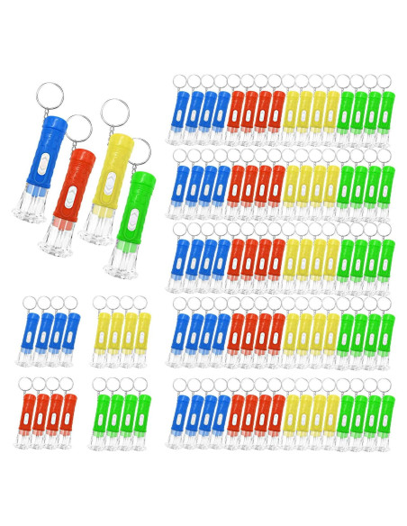 100 Mini Linternas LED Llavero SVICCOOKQ Colores Asortidos