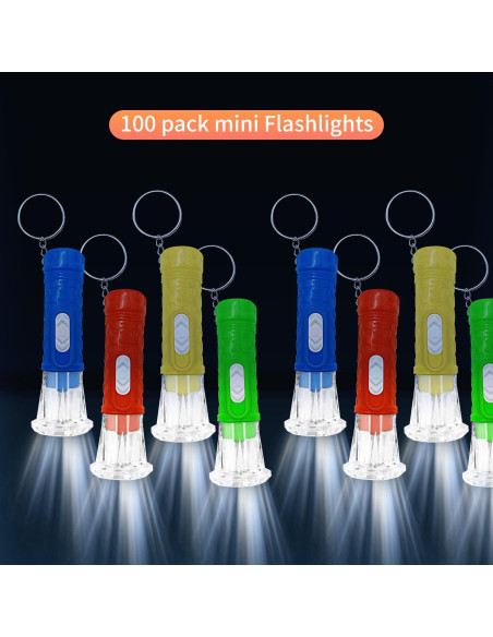 100 Mini Linternas LED Llavero SVICCOOKQ Colores Asortidos