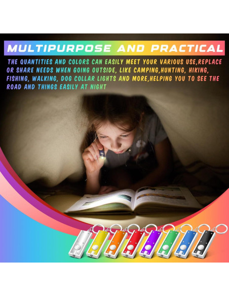 8 Mini Linternas de Llavero LED Glooglitter Multicolor