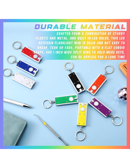 8 Mini Linternas de Llavero LED Glooglitter Multicolor