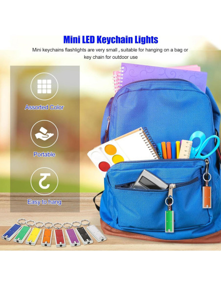 32 Linternas de Llavero LED Hicarer Mini Portátiles 6x2.4cm