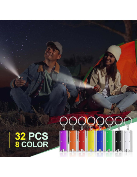 32 Linternas de Llavero LED Hicarer Mini Portátiles 6x2.4cm