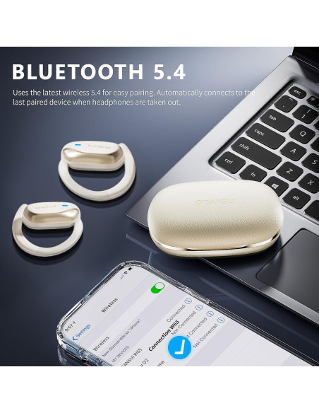 Auriculares inalámbricos SANSUI W65 Bluetooth 5.4 IPX4 30H Auriculares inalámbricos SANSUI W65 Bluetooth 5.4 IPX4 30H