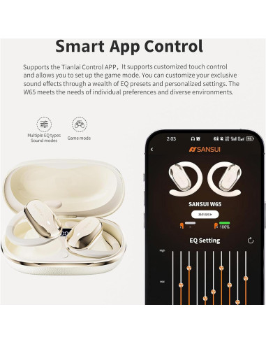 Auriculares inalámbricos SANSUI W65 Bluetooth 5.4 IPX4 30H