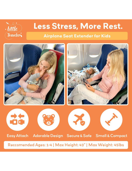 Cama de avión para niños Little Traveler - Gris, 1 a 4 años