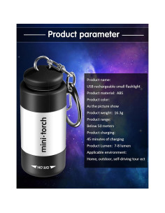 Mini Linterna LED Recargable Mudder IPX-3 12 Piezas Blanca 2