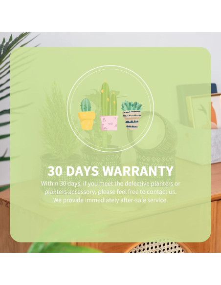 Macetas de Cerámica Vintage BABALIU 10 cm Juego de 4 con Plato