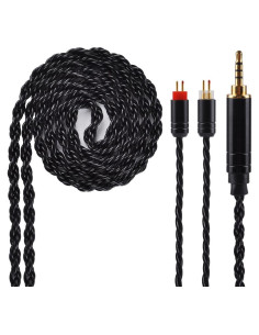 Cable de auriculares Kinboofi 2PIN 2.5mm 6 núcleos plata negro