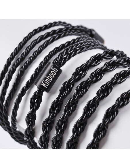 Cable de auriculares Kinboofi 2PIN 2.5mm 6 núcleos plata negro
