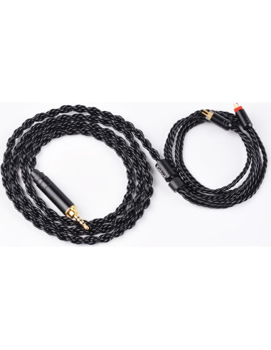 Cable de auriculares Kinboofi 2PIN 2.5mm 6 núcleos plata negro