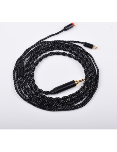 Cable de auriculares Kinboofi 2PIN 2.5mm 6 núcleos plata negro