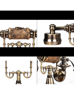 Teléfono de Disco Retro CERRXIAN Bronce 2.31kg Decorativo 2