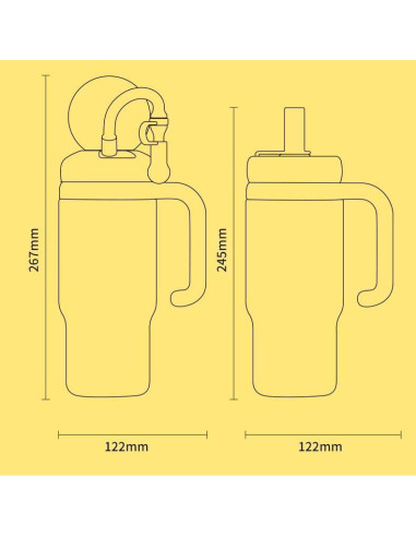 Vaso de Acero Inoxidable FRAGRANTGARDEN 710ml con Asa Rosa