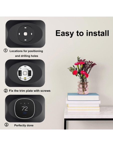 Cubierta de Placa de Pared BAOKZZOM para Ecobee 2025 - Negro