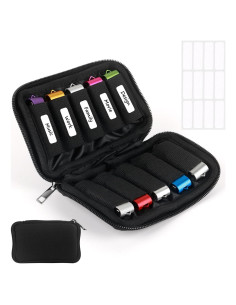 Funda Organizador USB Mecheer con 10 Ranuras y 12 Etiquetas