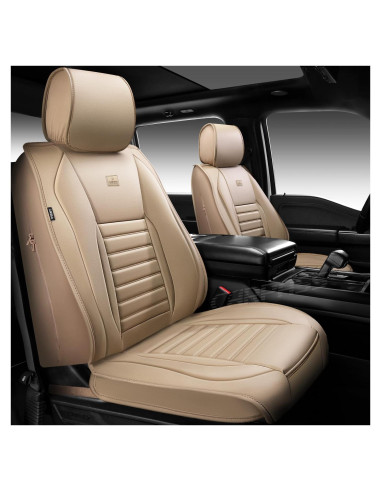 Cubiertas de Asiento de Cuero Nappa CAR PASS Juego Completo Beige