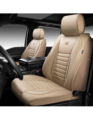 Cubiertas de Asiento de Cuero Nappa CAR PASS Juego Completo Beige