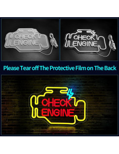 Luz de Neón LED JGHTURIE Check Engine 38x26 cm USB 2