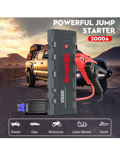 Arrancador de Batería NEXPOW G17 2000A 12V Portátil con USB 3.0 2