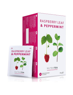 Nutra Tea - Té de Hoja de Frambuesa y Menta - 20 Bolsitas