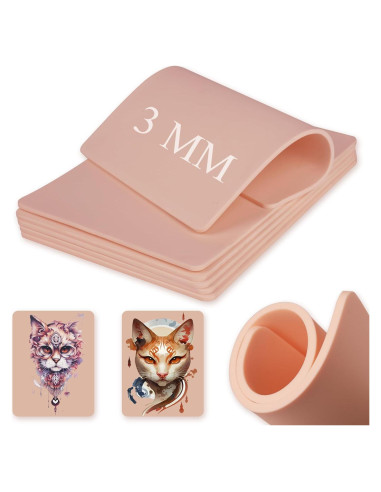 Piel Falsa de Tattoo Romlon 6 Pcs 3MM Doble Cara 19x14.3 cm