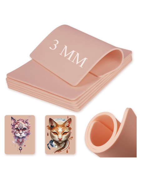 Piel Falsa de Tattoo Romlon 6 Pcs 3MM Doble Cara 19x14.3 cm
