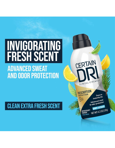 Antitranspirante Clínico Certain Dri Spray Seco 119 g - 72 Horas