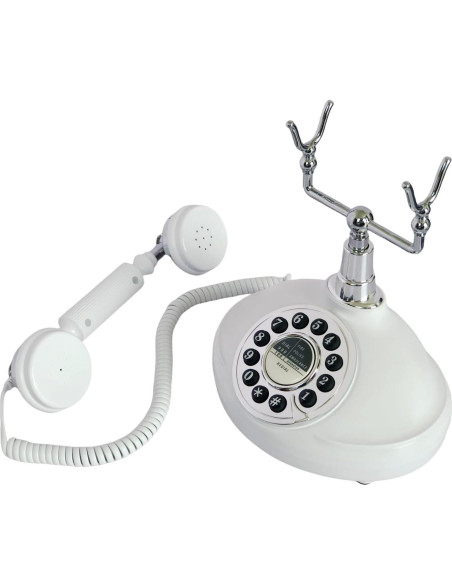 Teléfono de Línea Fija Retro TelPal Blanco con Cable